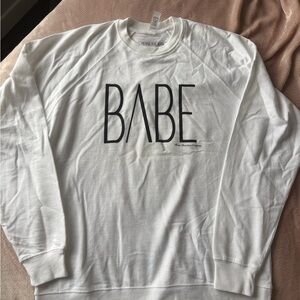 White 'Babe' Graphic Men's Sweater